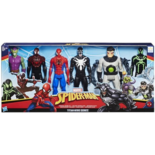 Spider-Man Hero Series 6 Figure Pack! Huge 12-inch figures including Doc Ock, Goblin Morales, Venom and more!