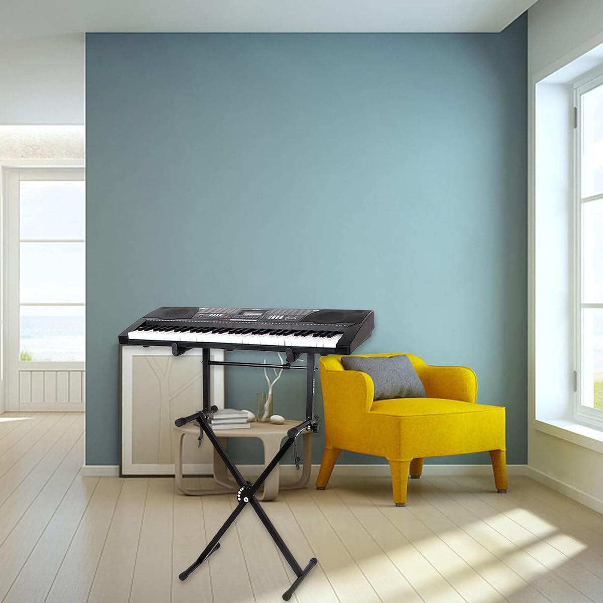 EXCEART Piano Keyboard Stand Universal Iron Art Electric Organ Piano Rack Portable Professional Music Stand Home Shop Compatible