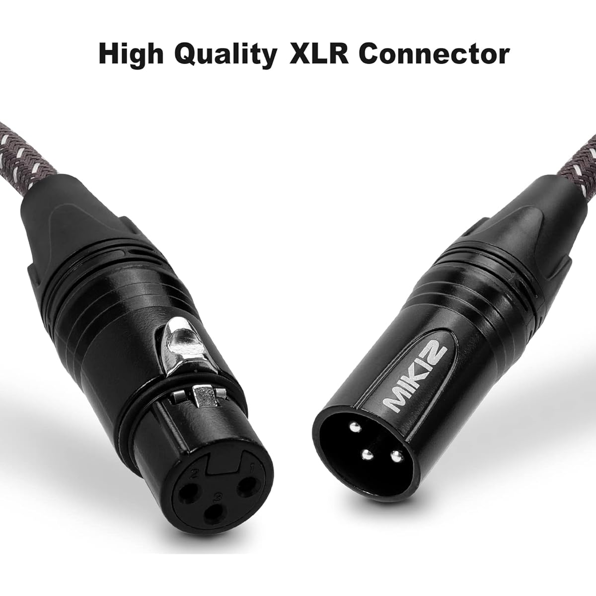 MIKIZ 6ft XLR Cable Braided Male to Female 10 Pack