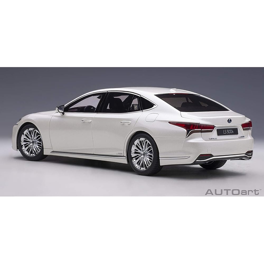 AUTOart 1/18 Lexus LS500h Metallic White Interior Color: Crimson & Black Finished Product 78866