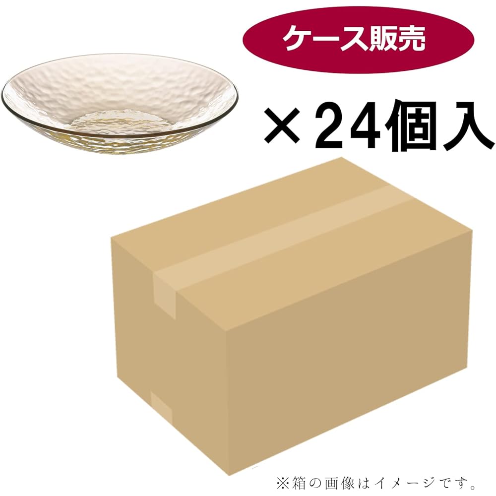 Toyo Sasaki Glass Plate Glassue Ball 23 Made in Japan Dishwasher Safe (Sold in Case) Amber Approx. φ23.5 x 4.5cm 24 Pieces P-54305ESL-JAN