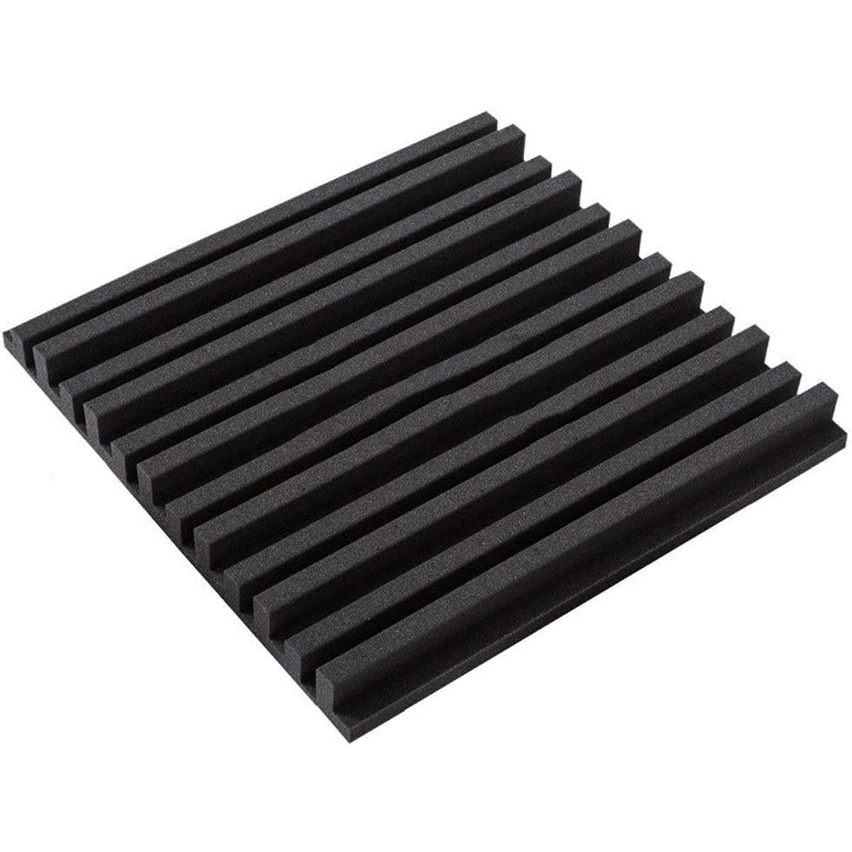Anti-Noise Drum Room Acoustic Panel Square Stripe Sound Absorbing Cotton Office Conference Room Soundproofing Foam Home Supplies (Black)