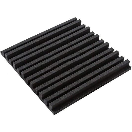 Anti-Noise Drum Room Acoustic Panel Square Stripe Sound Absorbing Cotton Office Conference Room Soundproofing Foam Home Supplies (Black)