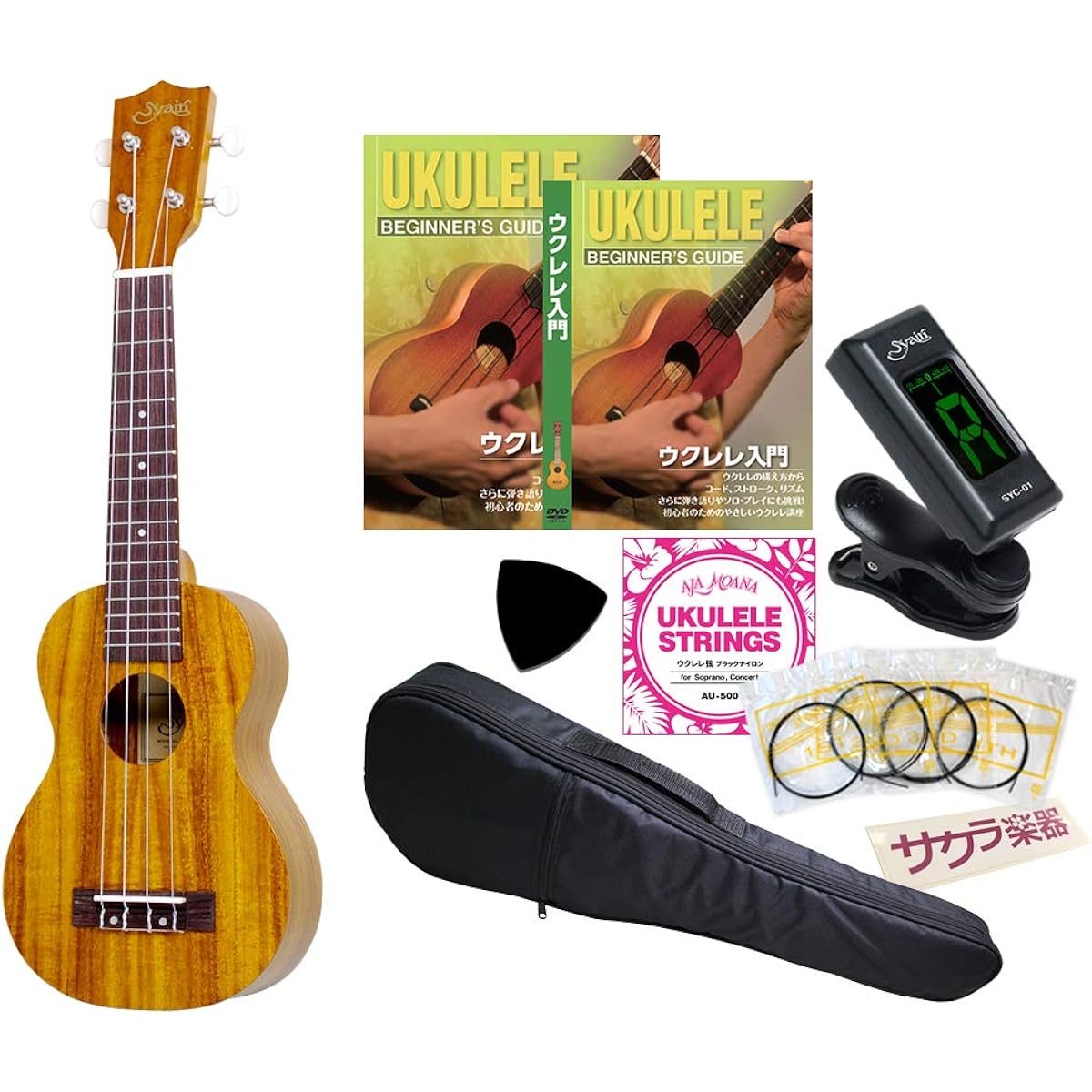 S.Yairi Yairi Ukulele Soprano Size YU-S-01K Sakura Instrument Original Beginner's Introductory Ukulele Set