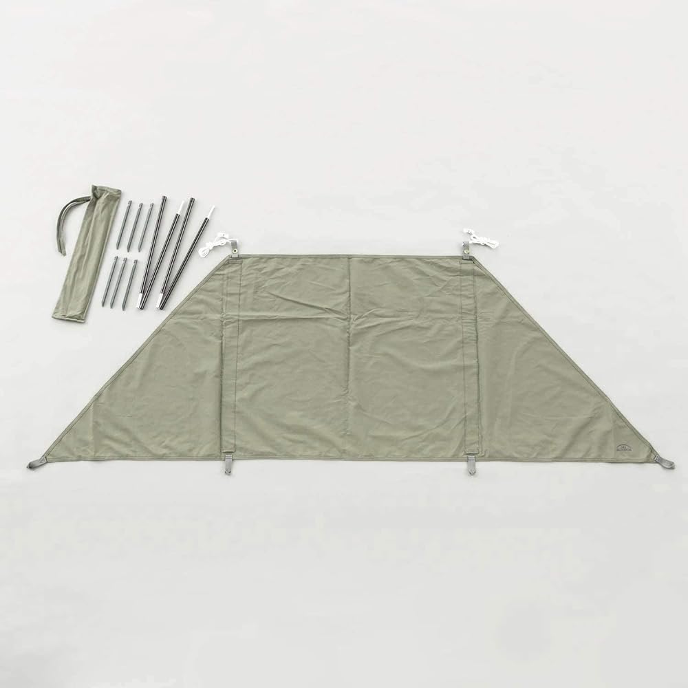 BUNDOK Bonfire Reflector BD-523 Windshield Curtain Type 100% Cotton Lightweight Compact Khaki with Storage Case Regular