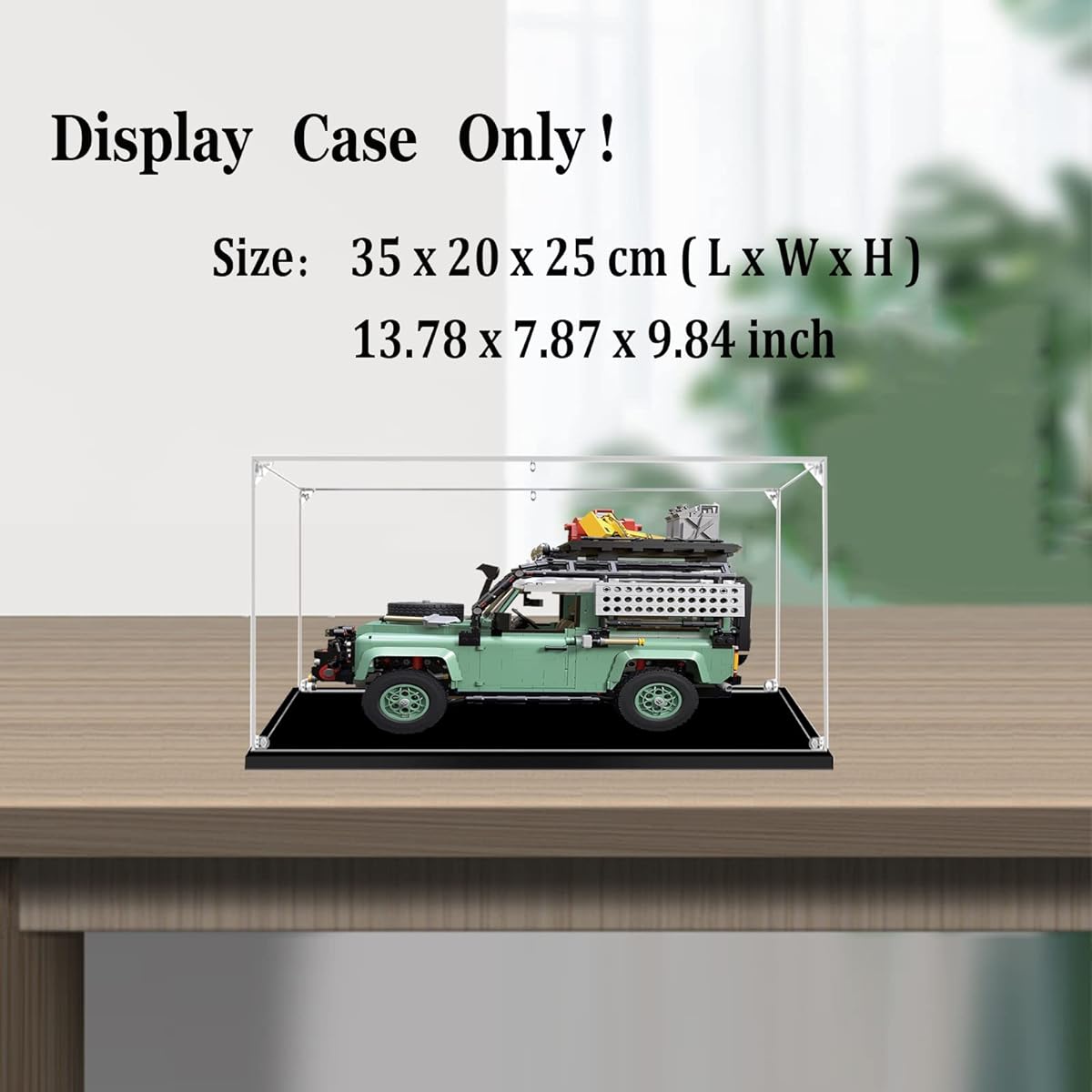 BOOVAX Display Case - Acrylic Clear Display Box for Lego-10317 - Compatible with [Land Rover Defender 90] Model - 13.87 x 7.87 x 9.87 Inches
