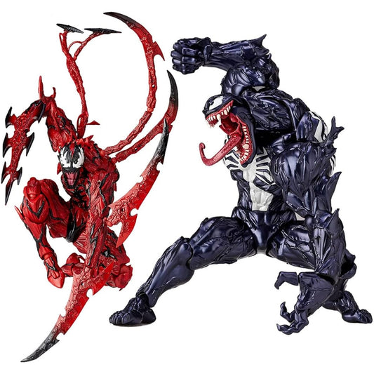 Shilkare 7" Venom Legend Series - 2 Pack Set Venom & Carnage Action Figures for Kids PVC Animation Venom & Carnage Gifts Collectible Decoration (Venom+Carnage)