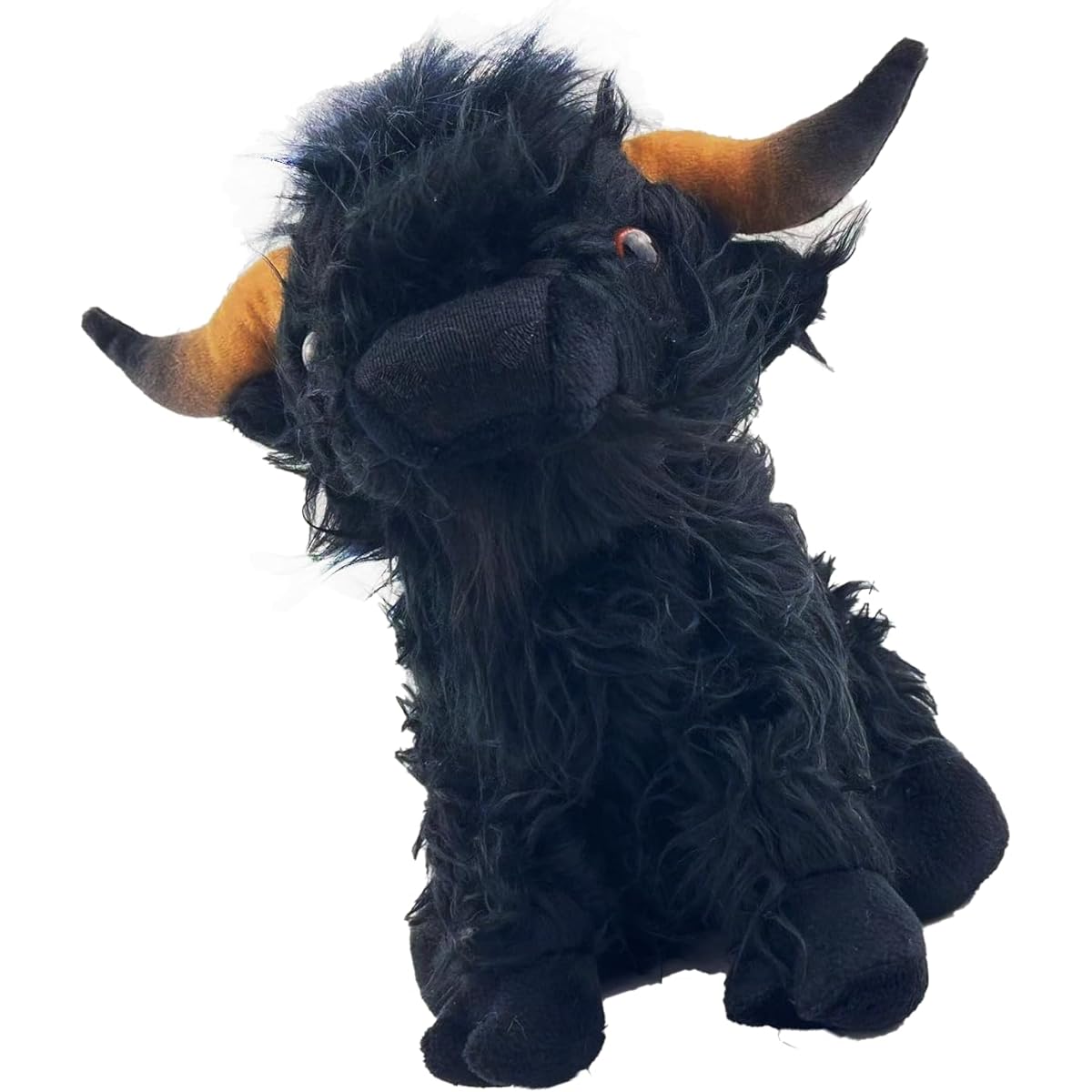MUCHO Highland Cow Plush Toy, 12 Inch Stuffed Cow, Cow Model Stuffed Toy, Soft Stuffed Toy, Perfect for Kids/Fans/Friends, Indoor Stuffed Animal Decoration (Black)