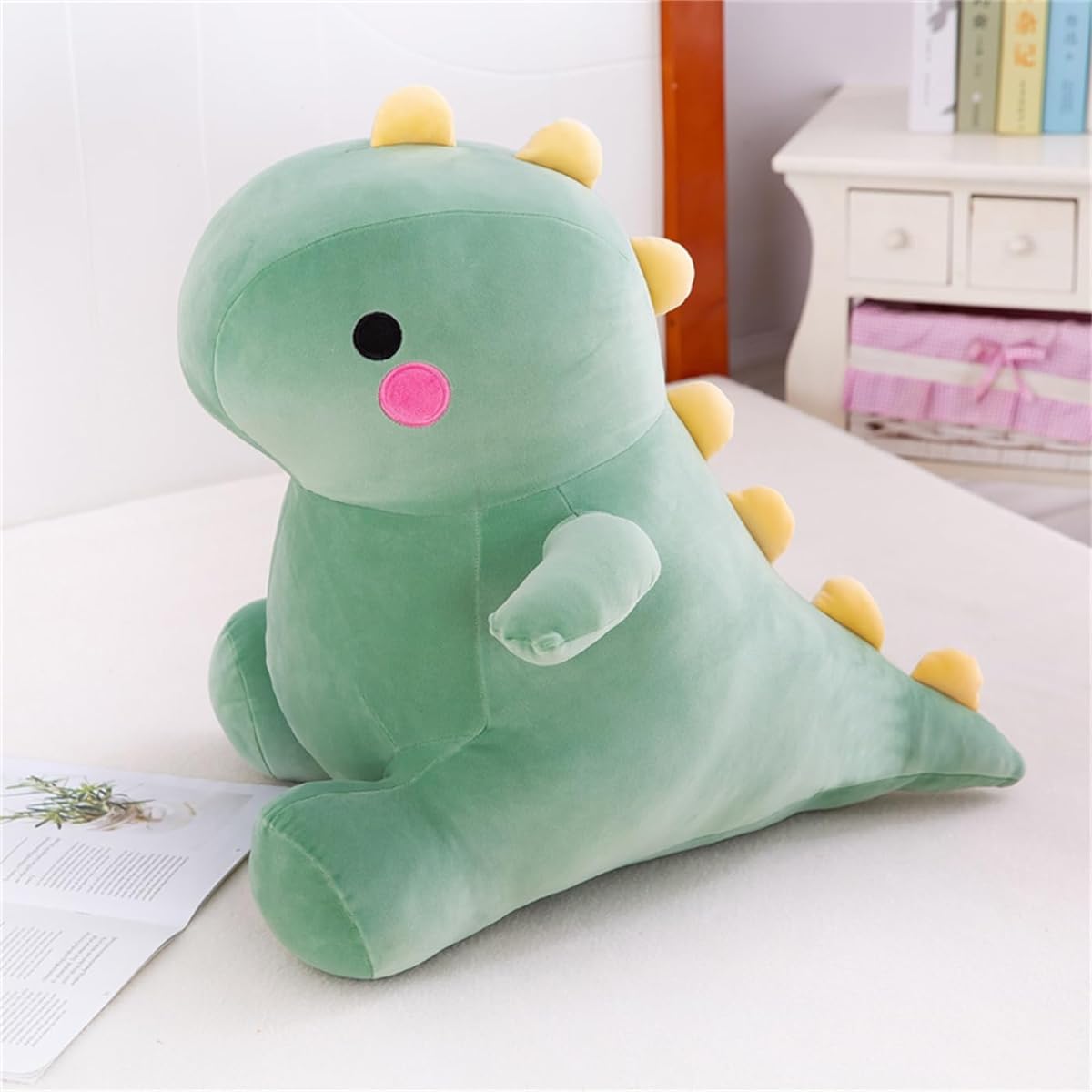 Loskv Dinosaur Plush Toy, Cute Dinosaur Stuffed Animal, Soft Animal Plush Toy, Cartoon Dinosaur Plush Pillow, Birthday Gift for Kids, Girls, Boys, Green 23.6 Inch