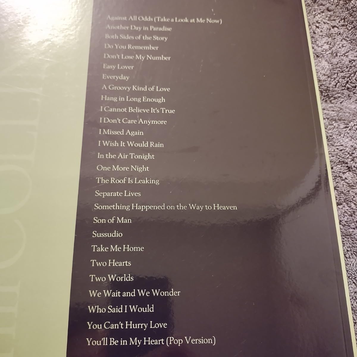 Phil Collins (Genesis) Sheet Music Piano Guitar Chords Vocals PVG 27 Songs Easy Lover Imported Sheet Music Waterproof Packaging