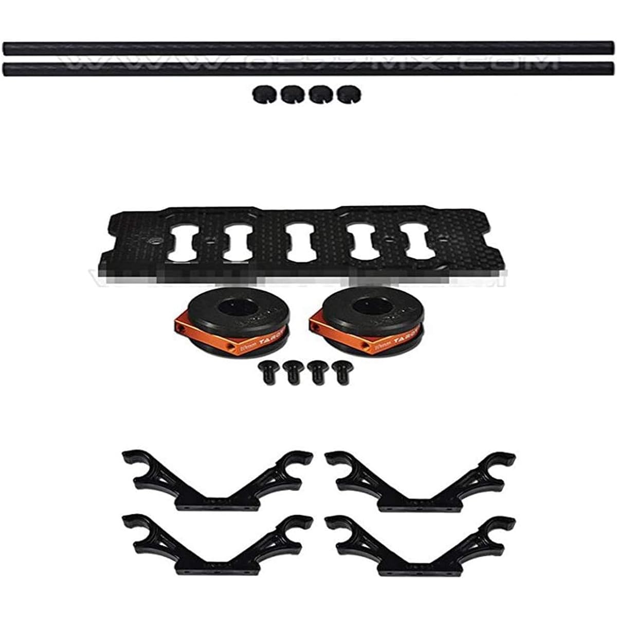 Tarot DIY Multi Rotor Drone Helicopter Assembly Kit: Fy680 650 Inverted Battery Rack Mount Tl68b14 + 4Pcs 2-Axis FPV Gimbal Camera Mount Suspension Hook + 10MM 3K Carbon Fibre Tube Boom 280MM TL68B22
