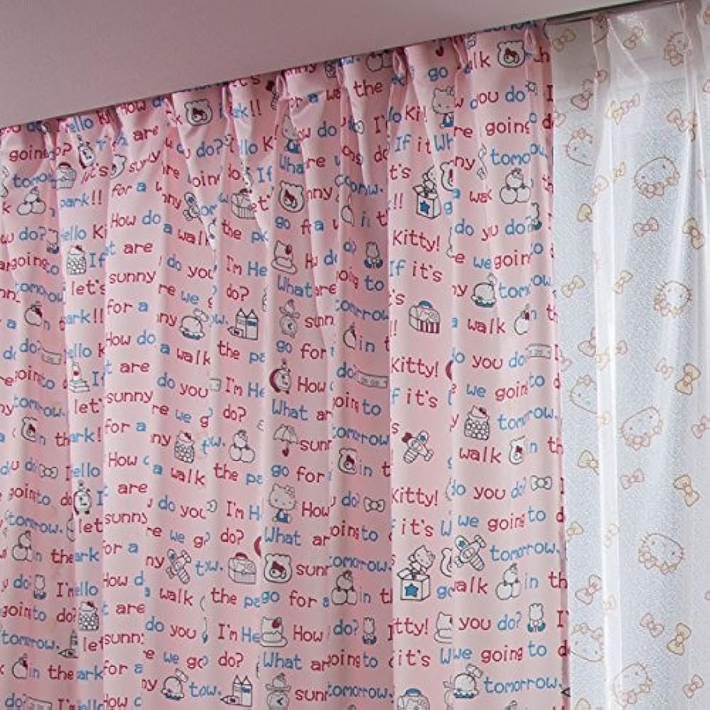 Sanrio (Made in Japan) Hello Kitty Heat Insulating Curtains Set of 2 Width 150 x 178cm Length Pink [SB-6]
