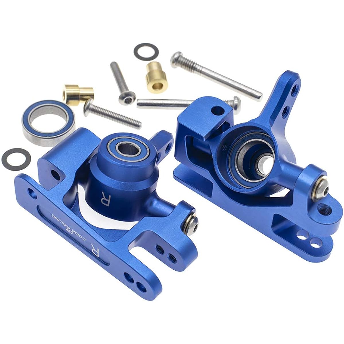CODA RACING Alloy RC Caster Block & Steering Block & Rear Stub Axle Carrier for Traxxas 1/10 4X4 Slash, Stampede, Rustler 4WD - Replacement Part 6837 6832 1952