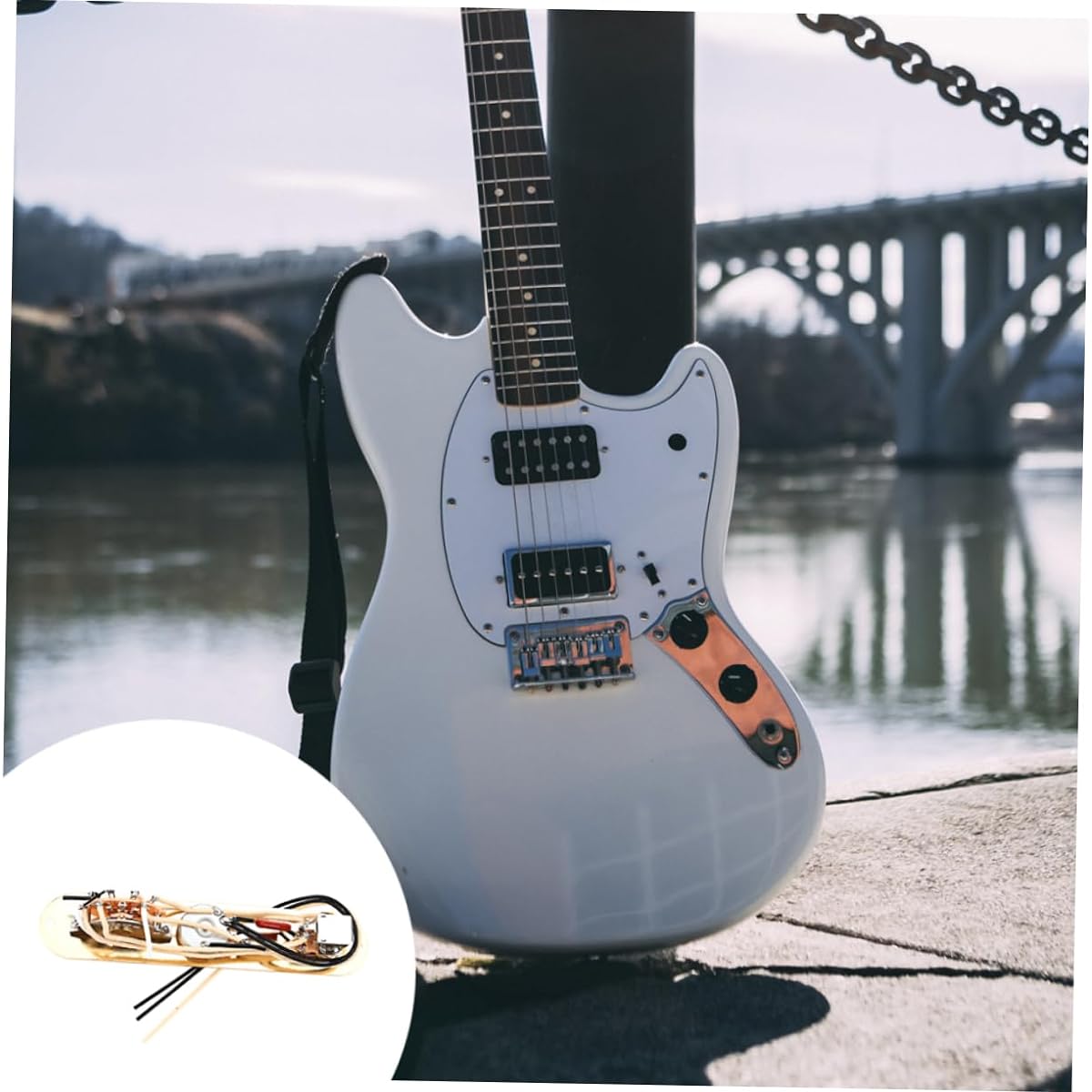 Vaguelly Set of 4 Guitar Circuit Board Saddle Plate Accessories Metal Guitar Control Plate Metal Guitar Parts V Guitar Guitar Bass Control Knobs Guitar Accessories Electric