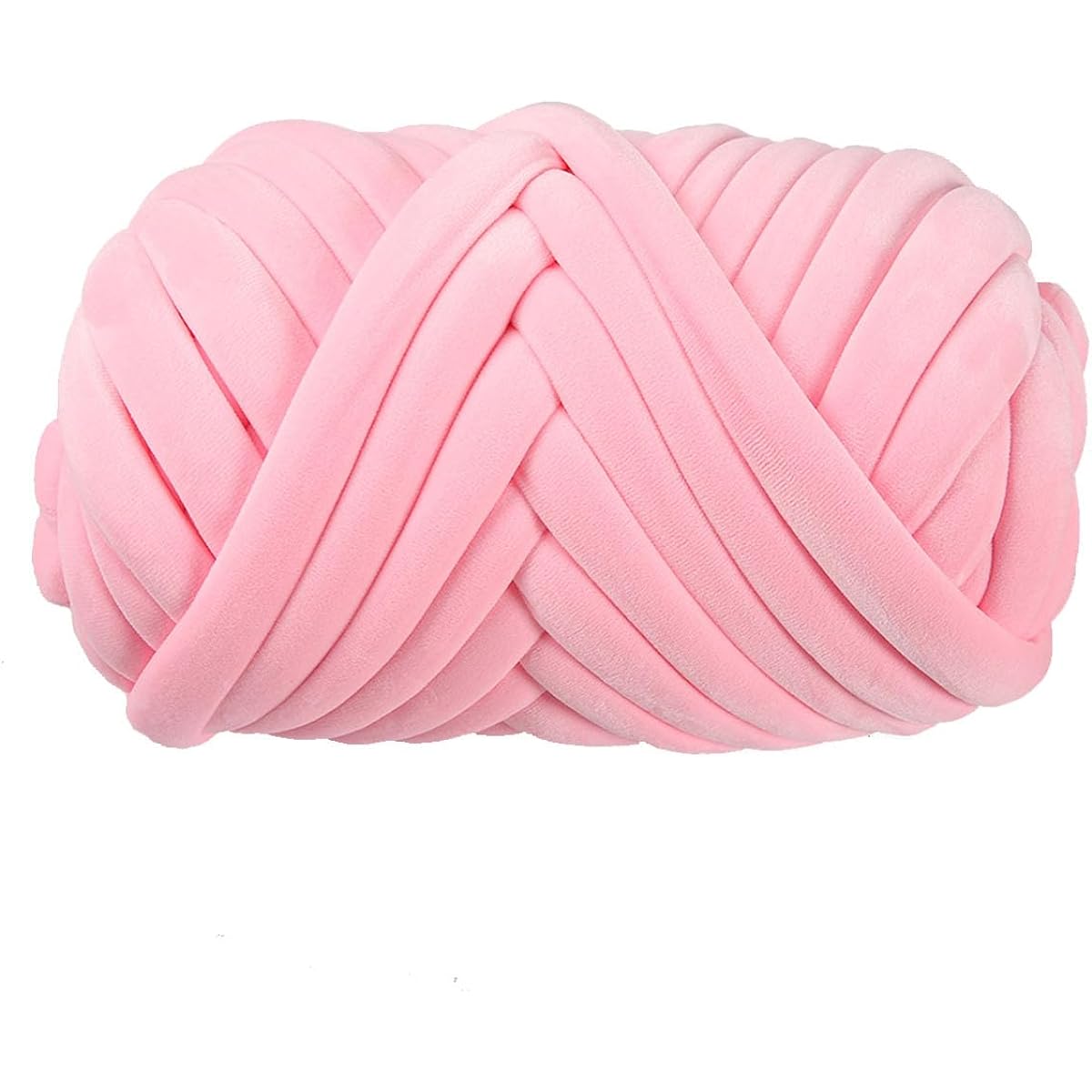 Velvet Chunky Yarn Bulky Giant Arm Knitting Yarn Super Soft Tubular Weight Jumbo Yarn DIY Crochet Hand Knitting Thick Yarn for Blankets Pet Beds Rugs Pillows Handbags(2.2lbs-Pink)