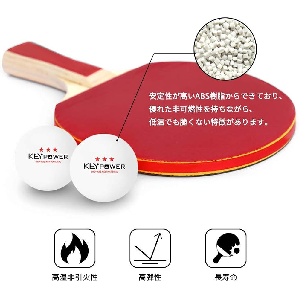 Homraku Table Tennis Ball for Practice and Match Ping Pong Ball Professional Three Star Level 40mm Plastic (ABS Resin)