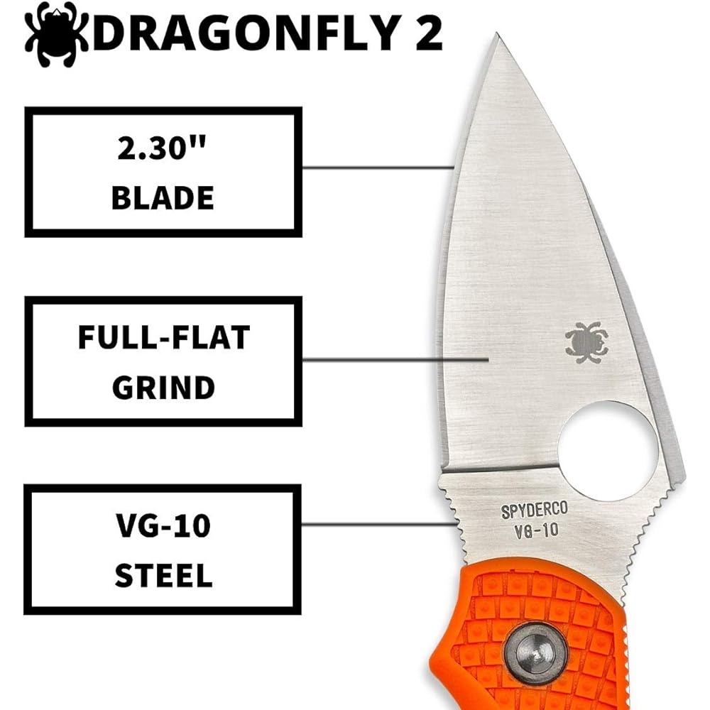 Spyderco Dragonfly 2 FRN Orange Straight Blade C28POR2