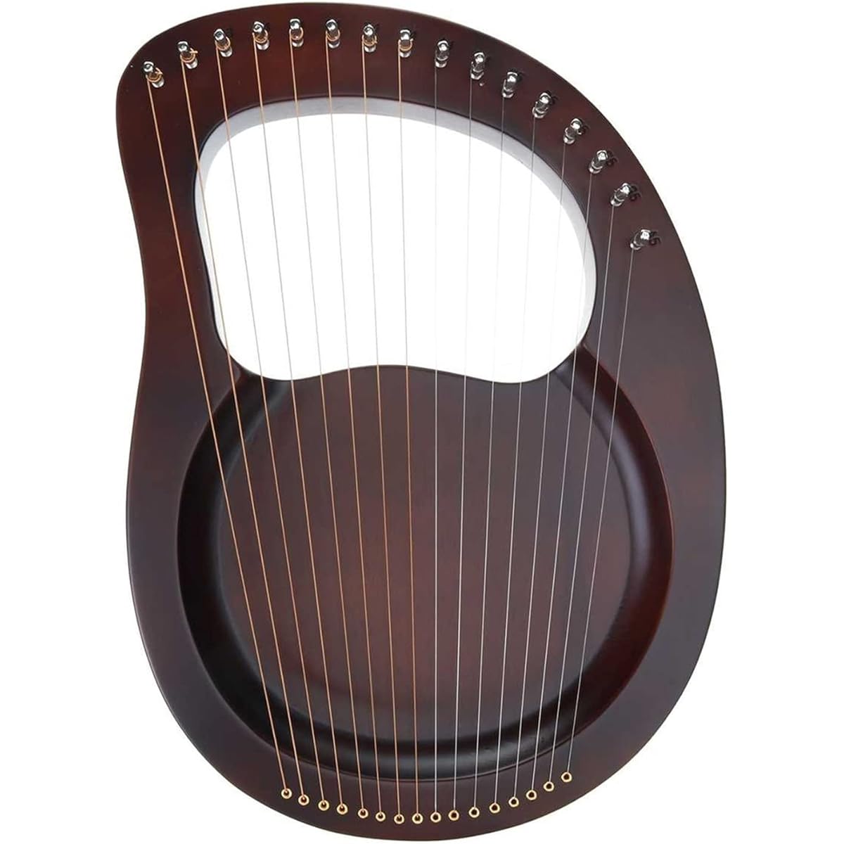 WowZza Lyra Harp 16 String Wooden Lyra Harp Musical Instrument with Pickup Tuning Wrench/Retro