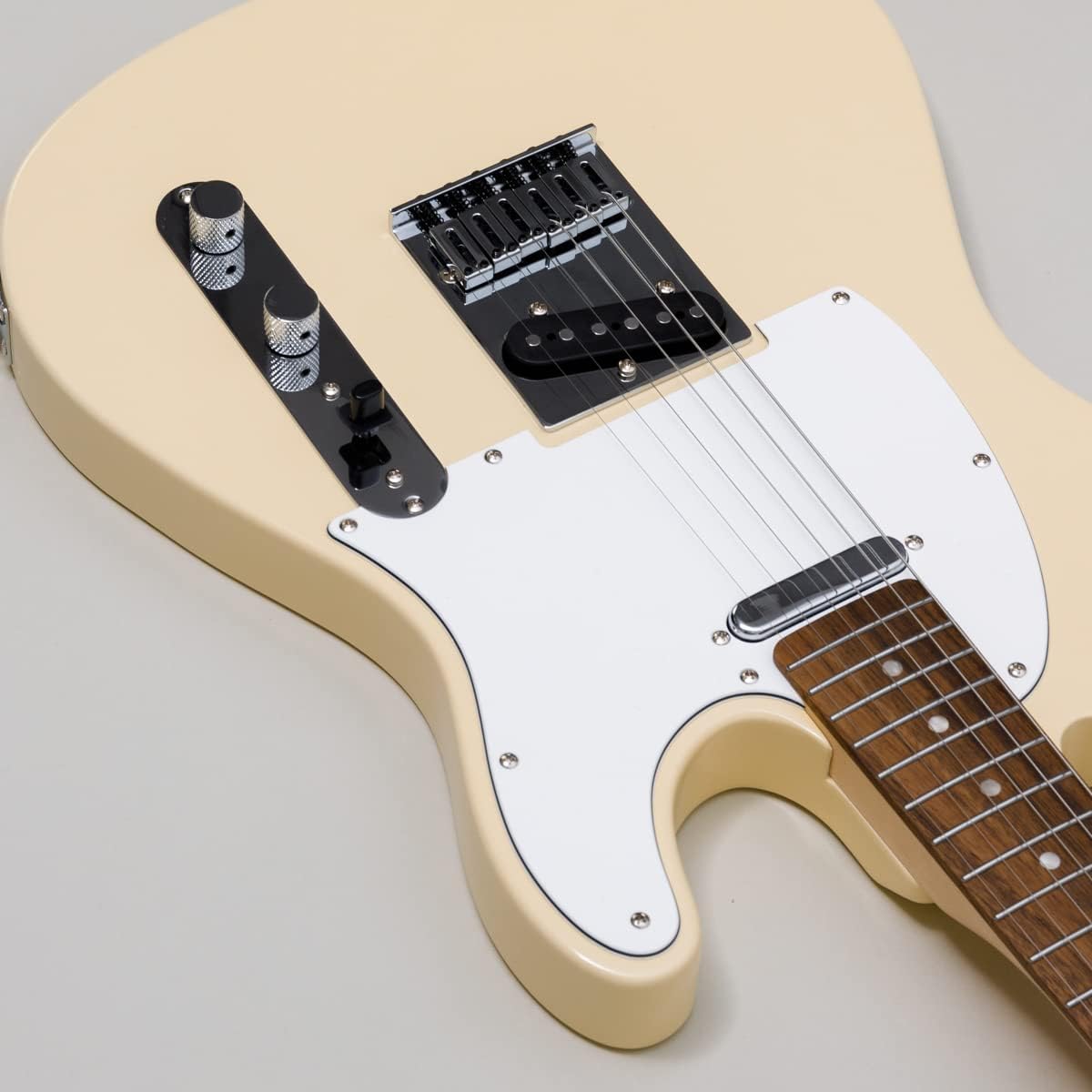 LaidBack LTL-5-R-SS White Ivory Electric Guitar Telecaster Type Humbucker Switchable Alder Body Laid Back