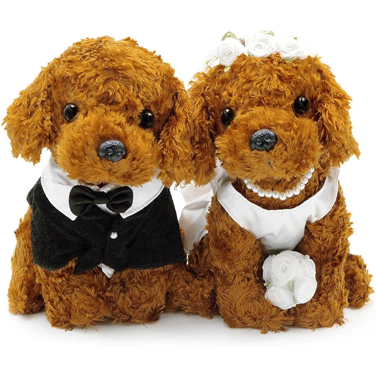 Telegram Shop Exmail Plush Toy "Premium Wedding Doll Toy Poodle" (No Telegram) Dog Puppy Celebration Gift Wedding Welcome Doll