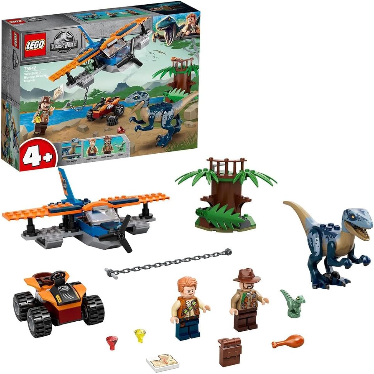 LEGO Jurassic World Velociraptor: Sky Rescue Mission 75942