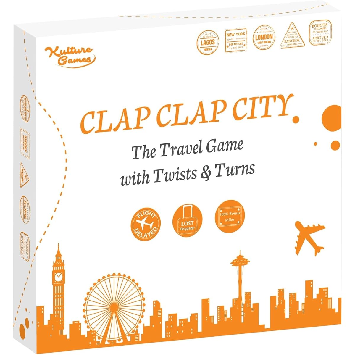 Kulture Games Clap Clap City - Travel Game with Twists and Turns