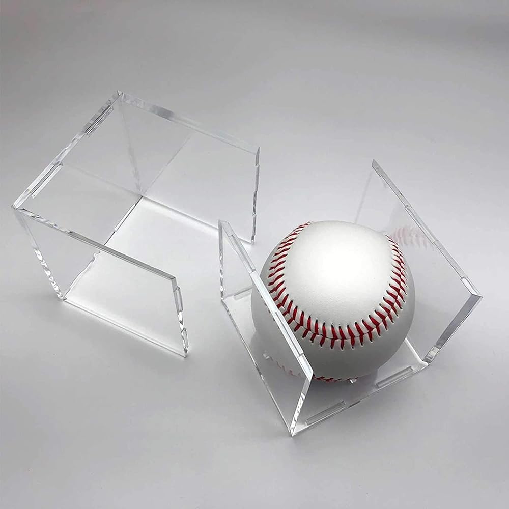 Tubbi Signed Ball Case Set of 6 Baseball Home Run Ball Case Baseball Acrylic Collection Case with UV Protection to Prevent Deterioration and Discoloration Ball Display of Important Commemorative Balls and Home Run Balls Compatible with hardball baseballs