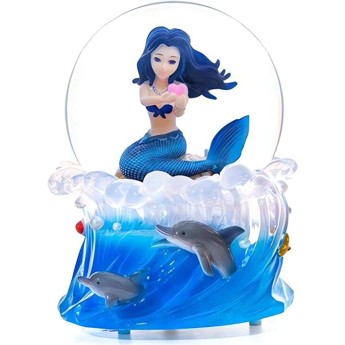 Singeek Mermaid Snow Globe Classic Tune Beautiful Mermaid Figurine Music Snow Globe Hand Painted Christmas Birthday Festival Gift (Classic You are My Sunshine Tune)