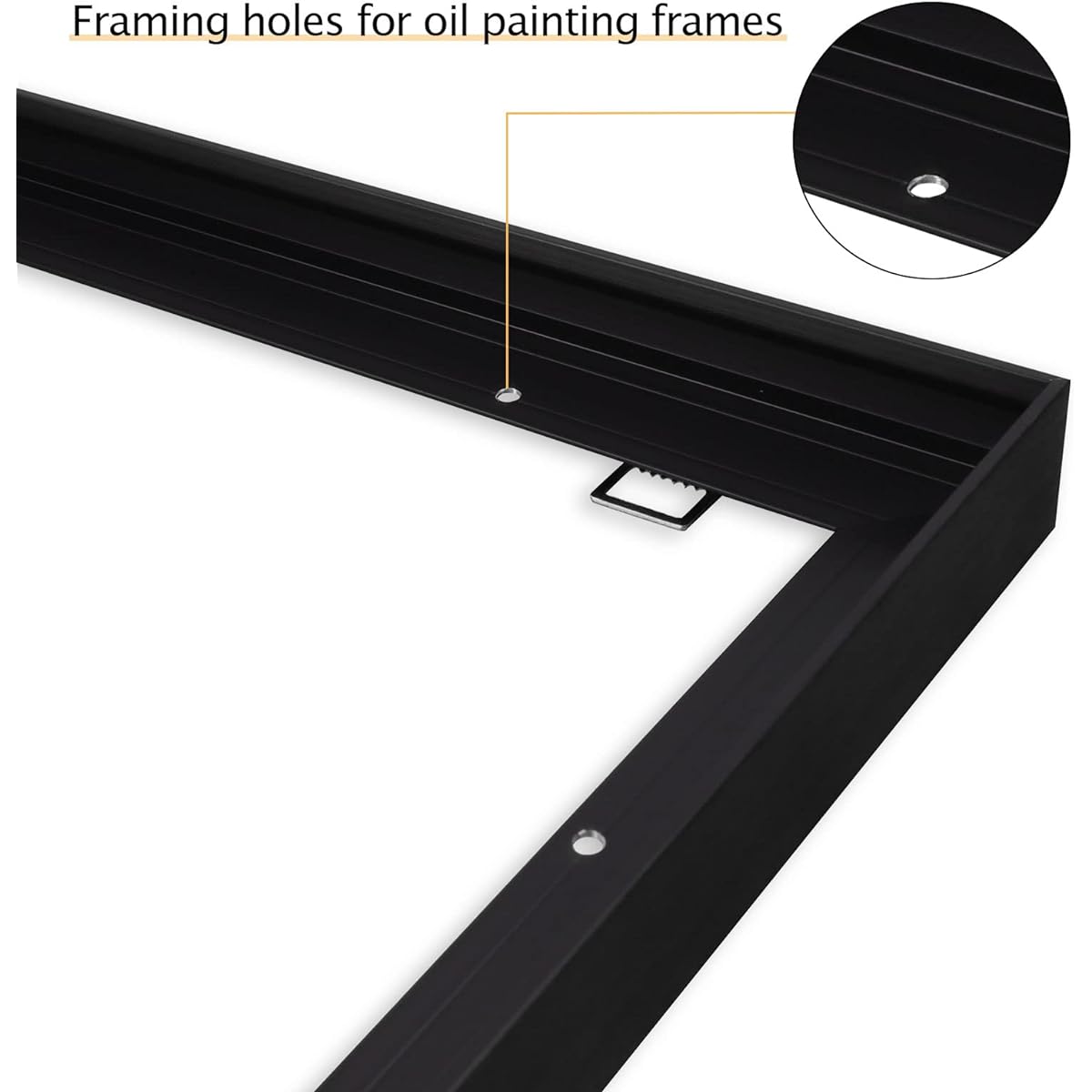 Podronale 16"x20" Blank Stretched Canvas 9/10" Thick Aluminum Floater Frame for Painting Black 2 Pieces