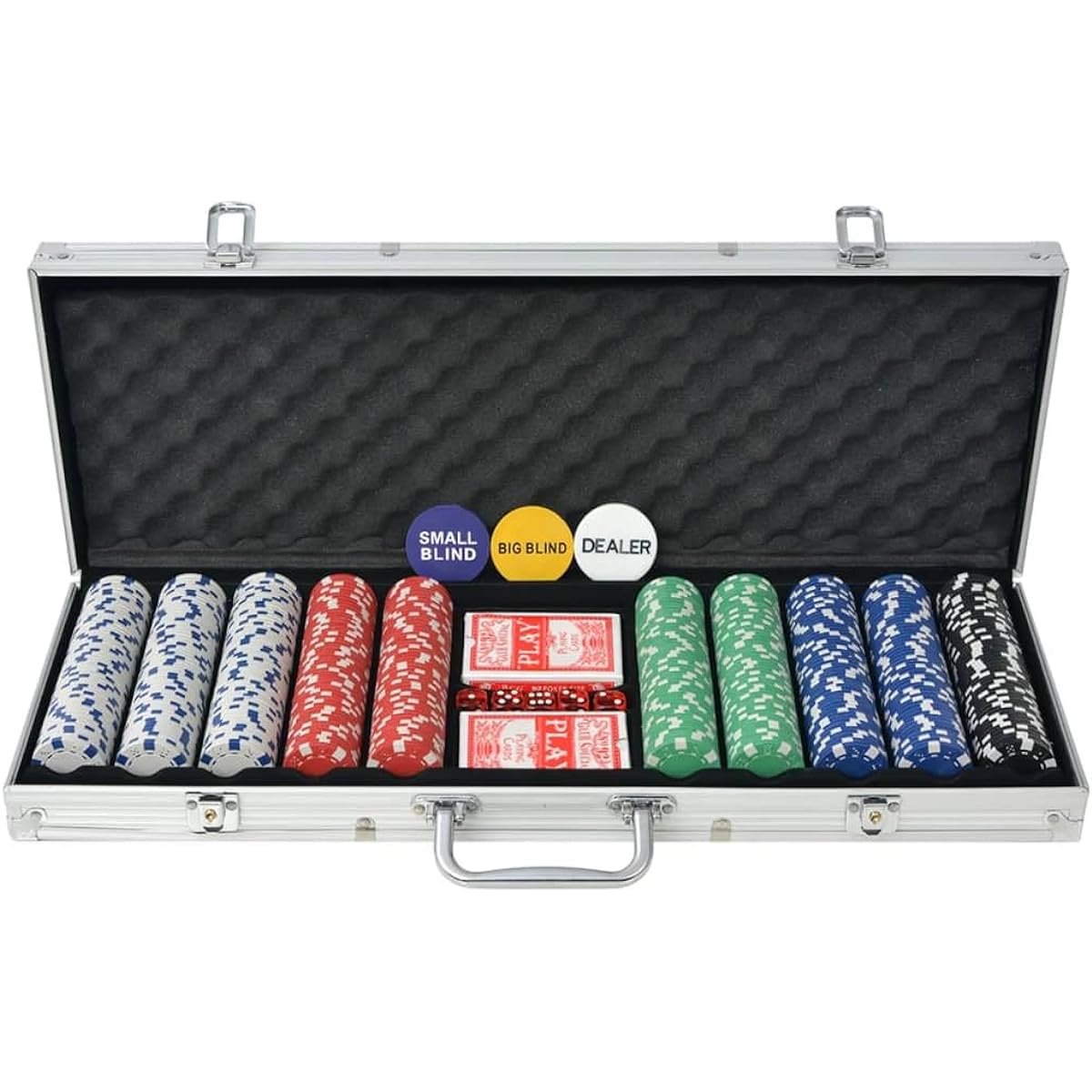 vidaXL Poker Set 500 Chips Aluminum, Poker Chips, Chip Set