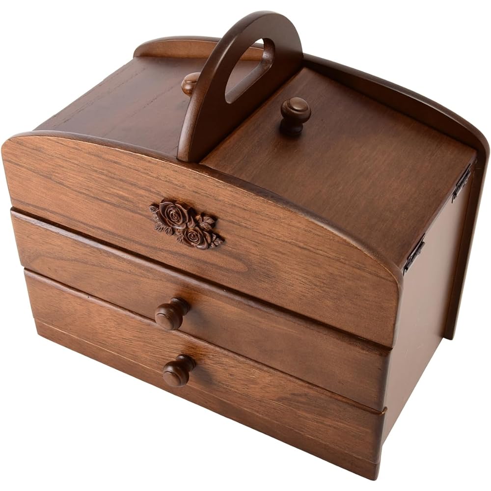 Narika Chatani Sangyo Japanese Wooden Sewing Box 020-301