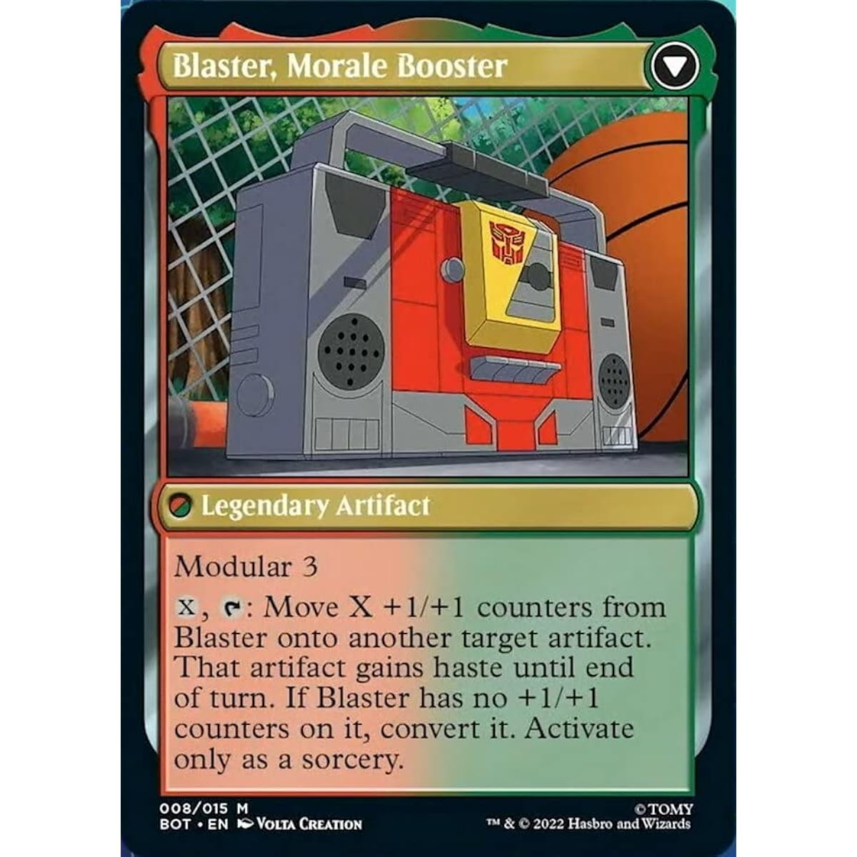 Magic: The Gathering - Blaster, Combat DJ//Blaster, Morale Booster (008) - Transformers