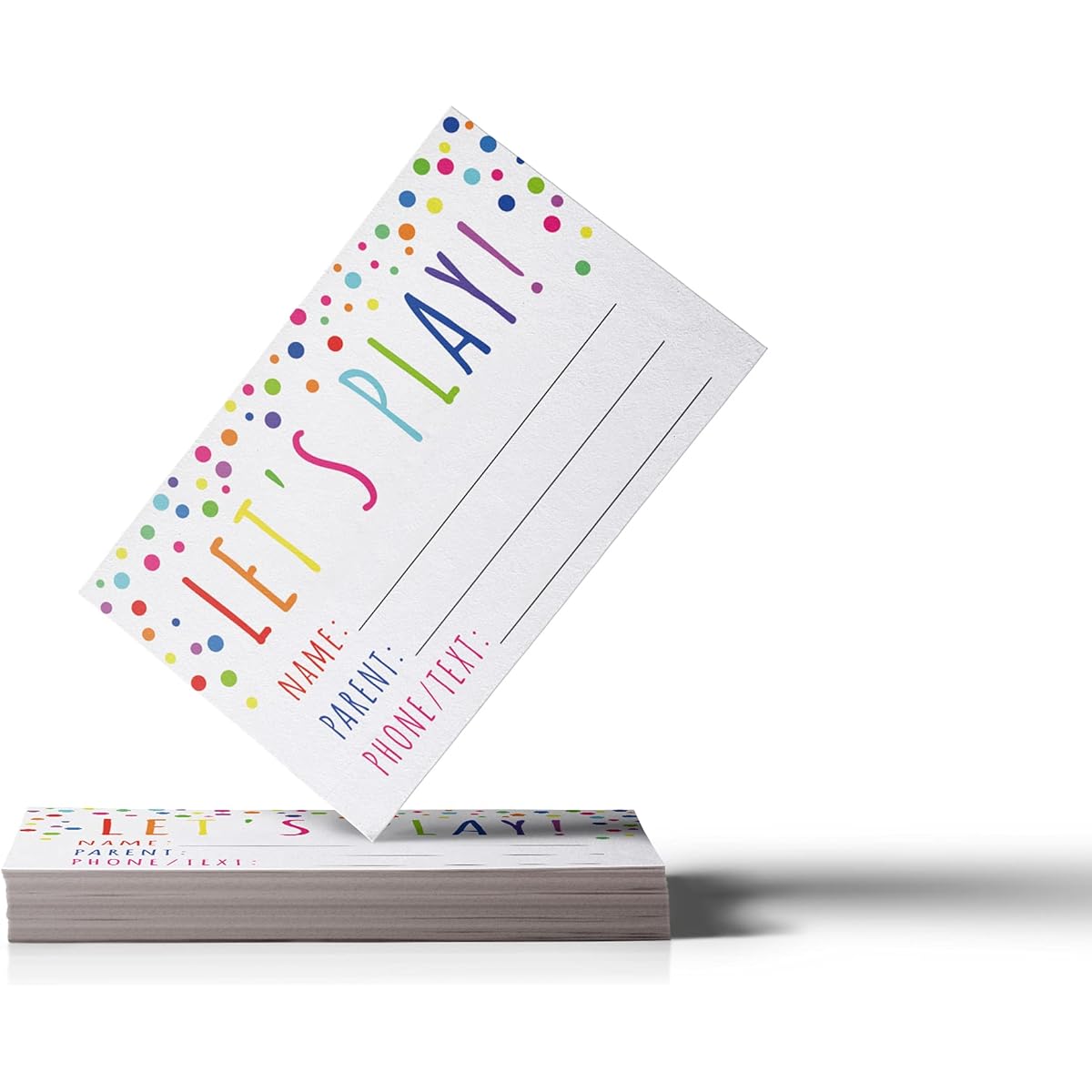 Let's Play Cards Play Date Cards for Kids Children Call Cards Touch Cards Mommy Contact Cards Pack of 100
