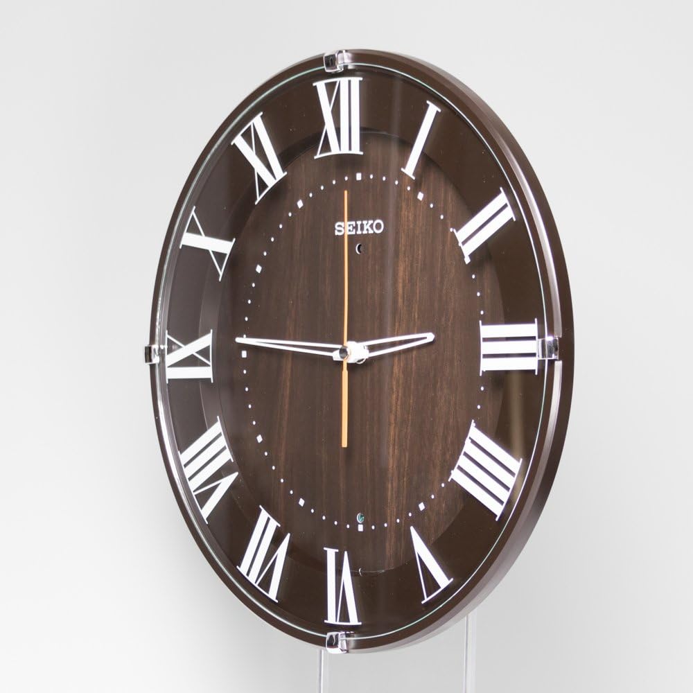 Seiko Clock Wall Clock Natural Radio Analog Dark Brown Diameter 320x46mm KX397B