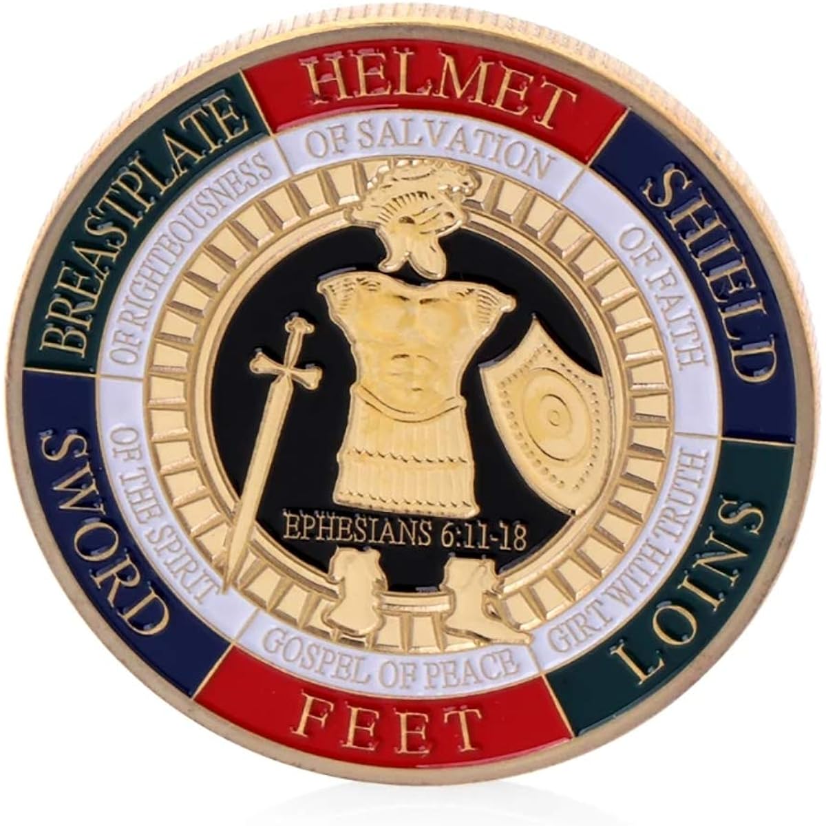 patpaw Challenge Coin Plated Put On The Whole Armor of God Challenge Coin Token