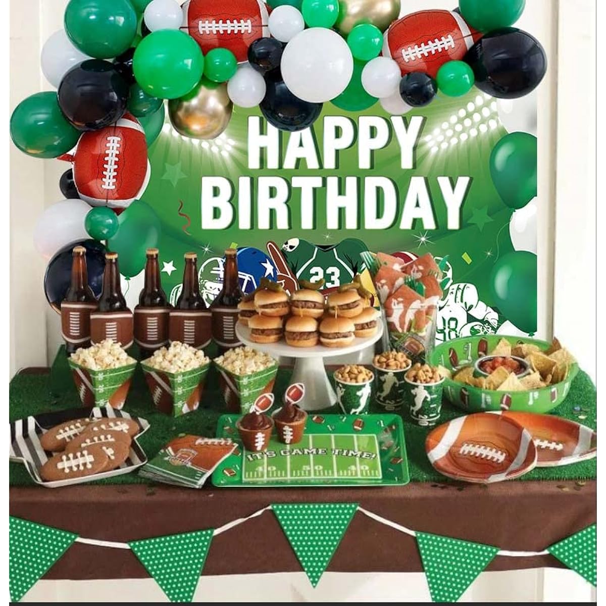 Football Party Decorations Football Foil Balloons Football Birthday Background Banner Sports Theme Birthday Party Supplies Game Day Touchdown Boys Girls Party Favors (Football)