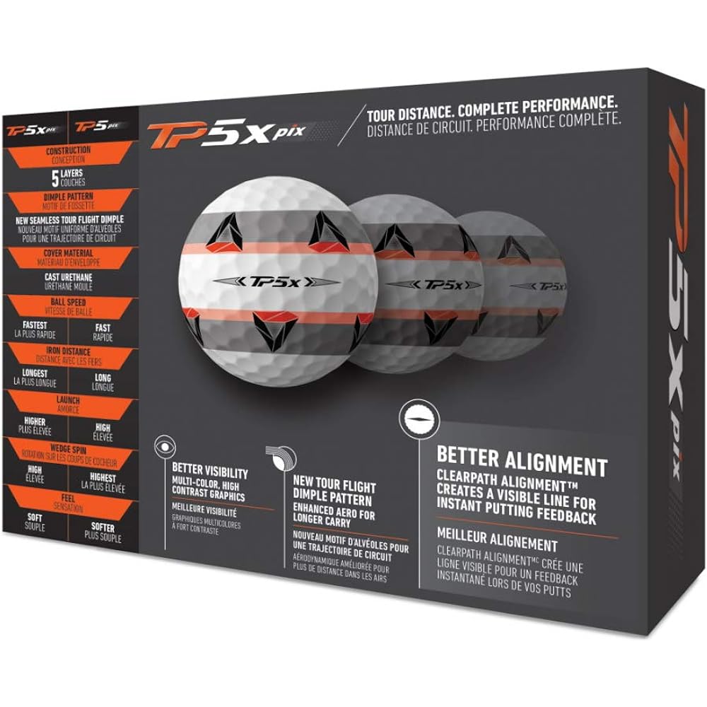 TaylorMade TP5X PIX (N7606401) 1 dozen (12 balls) Golf Balls Official Balls 21 TaylorMade