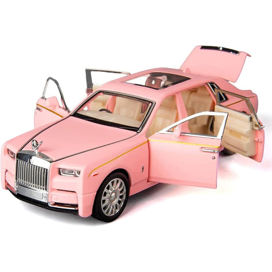 Alloy Collectibles Pink Roll Royce Phantom Toy Pull Back Vehicle Diecast Car Model