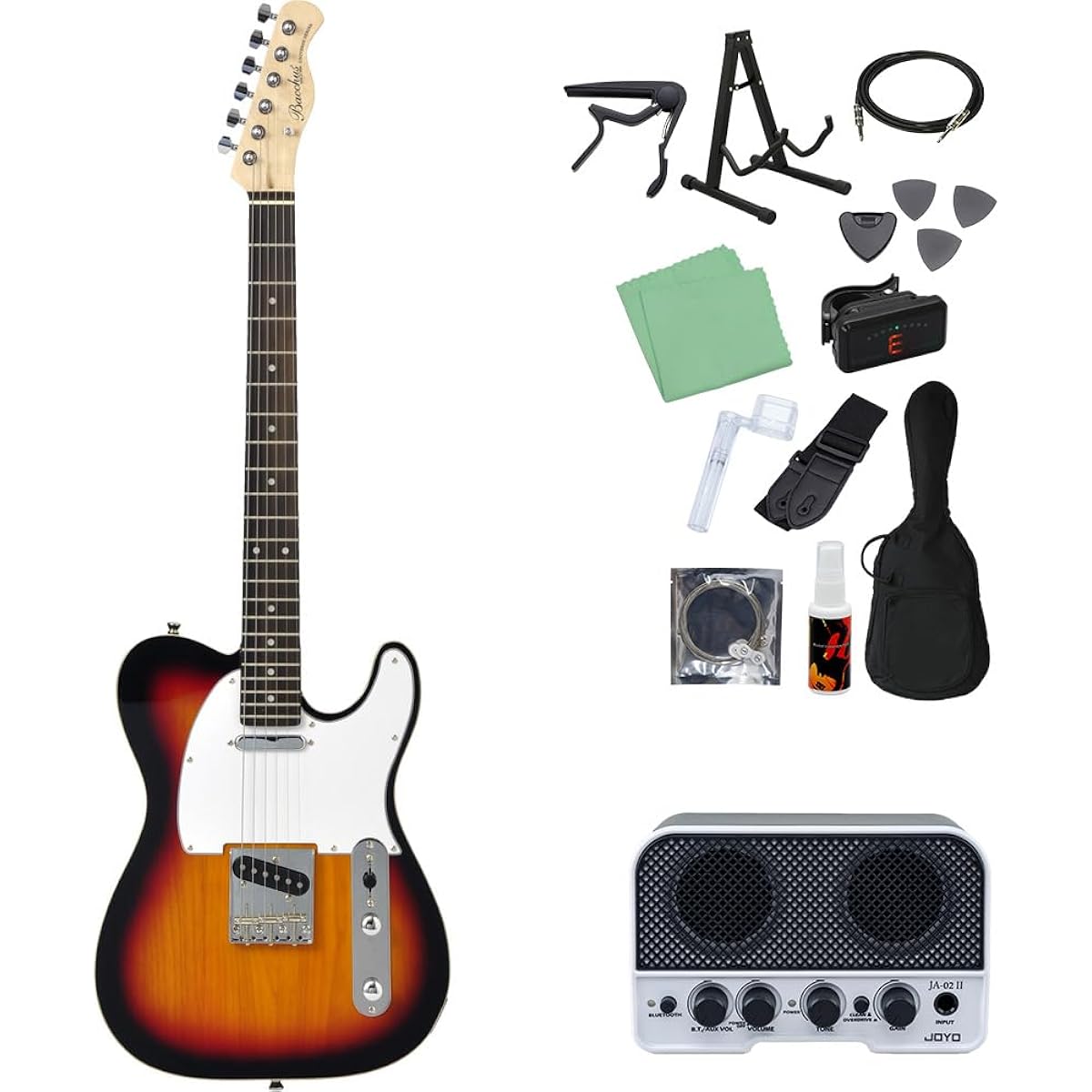 Bacchus BTC-1R 3TS Electric Guitar Beginner 14-piece Set [Includes Bluetooth Mini Amplifier] Telecaster Type Bacchus