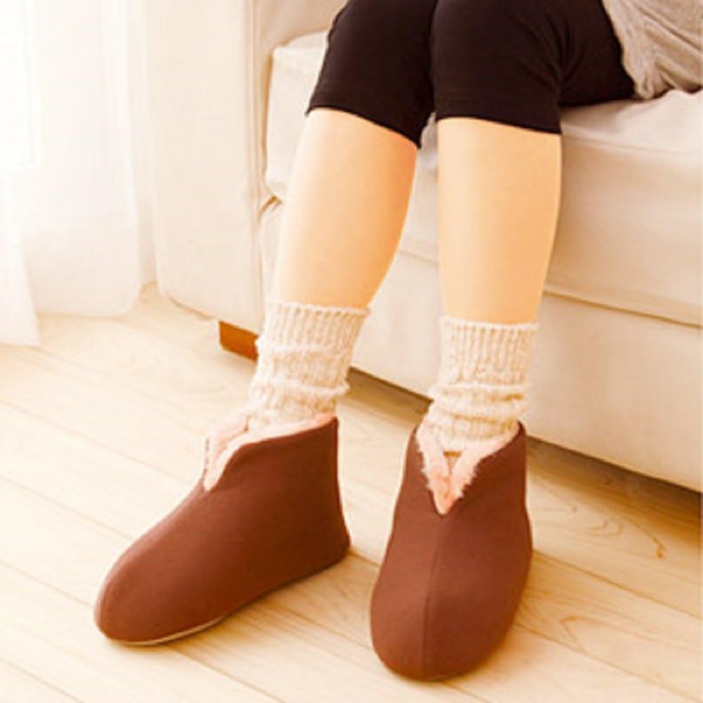Mysterious slippers that won't keep your feet cold, warm feet, for cold feet, indoor use, 23cm-25cm, brown, 1 pair, paulownia gray