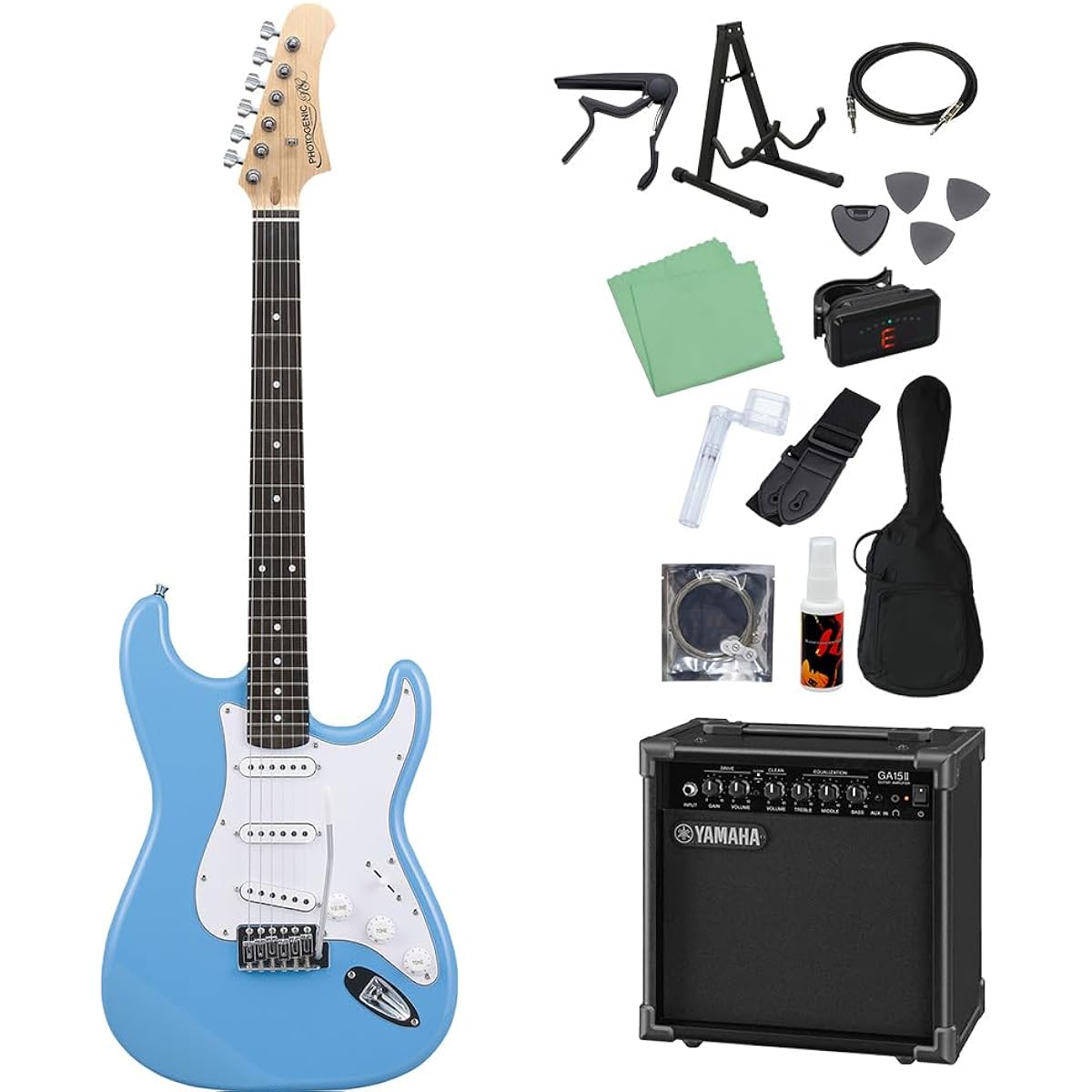 Photogenic ST-180 UBL Electric Guitar Beginner 14-piece Set [Includes GA15II] Stratocaster Type Photogenic