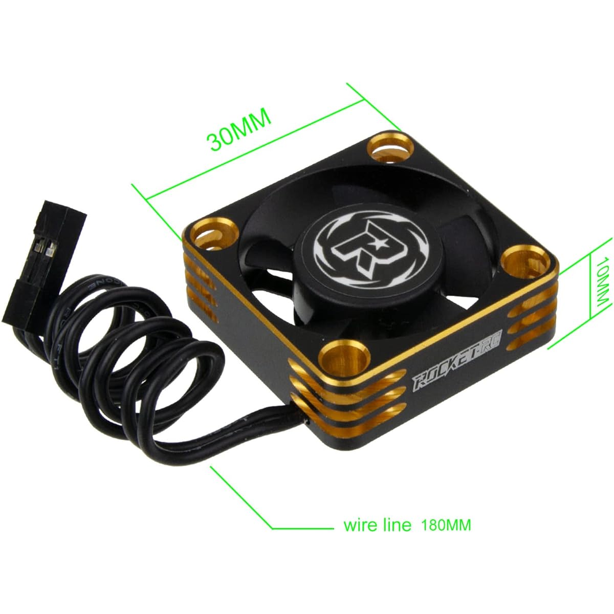 HOBOHY 30mm Motor Fan RC Model 540 550 Brushless Motor Heatsink 28000RPM ESC Cooling Fan for Traxxas, Arrma, Tamiya, SCX10, RC4WD, Wltoys, 1/8 1/10 1/12 RC Car Upgrade Parts (Golden)