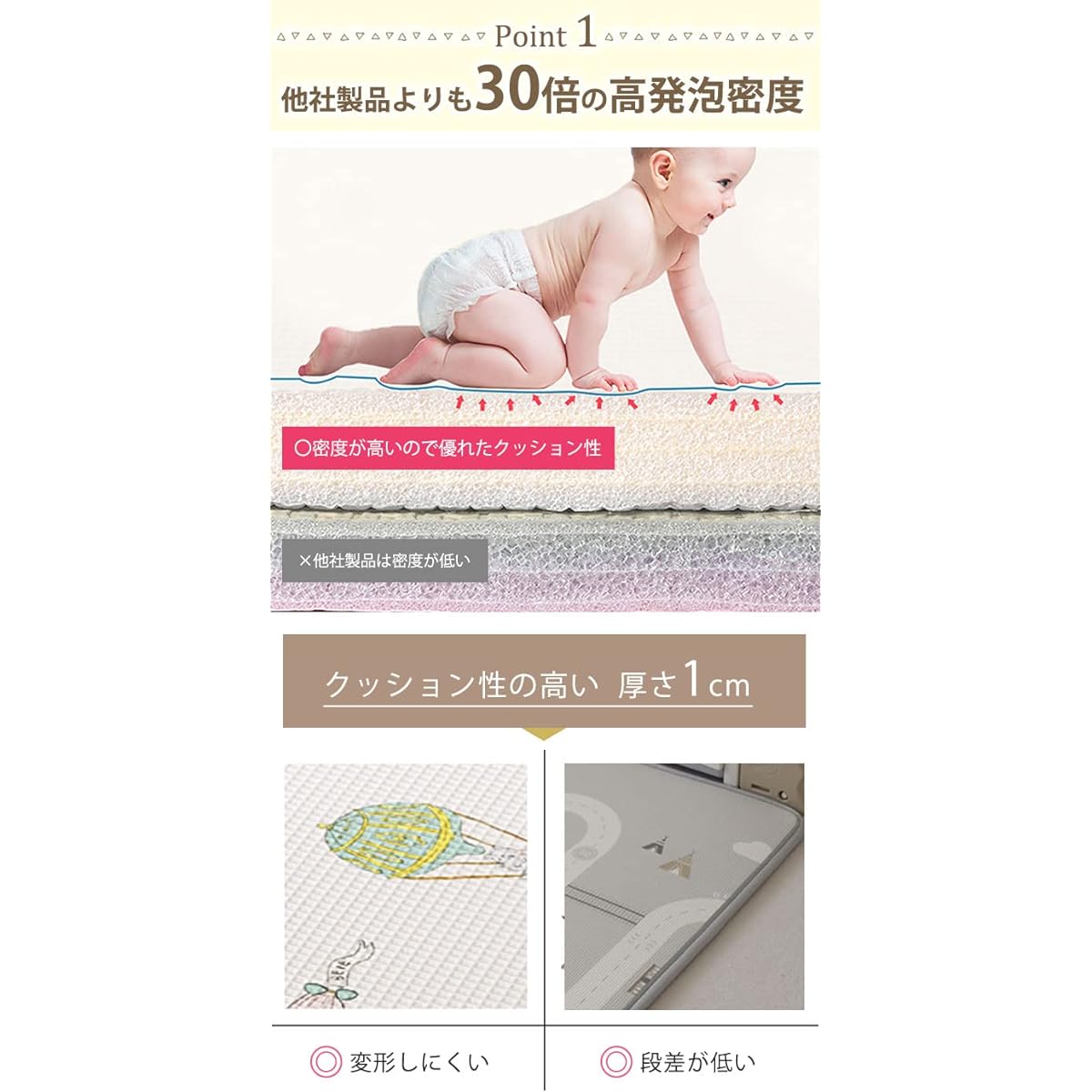 Play mat 180 x 150 cm, nap mat for babies, waterproof, thick, baby mat, road, large, large, children, soundproof, noise absorbing mat, newborn, birth gift, simple (moon star & path, 180 x 150 x thickness 1 cm)