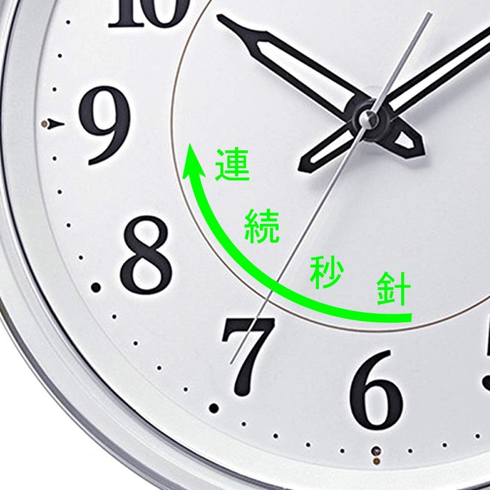 RHYTHM Wall Clock White φ33.2x5.4cm Radio Wave Analog Continuous Second Hand Dark Light Automatic Lighting Dimming Color 8MY533SR03