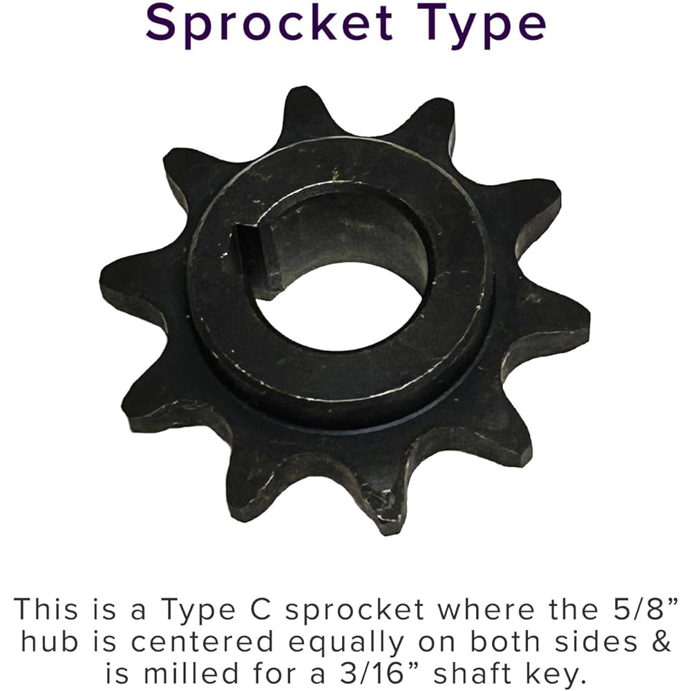 AlveyTech 10 Teeth #40/#41/420 Chain Sprocket with 5/8" Bore - Baja, Coleman, Hammerhead, Manco, Predator 212cc 6.5 Hp, Realtree, Elf Dog, Mini Dirt Bike, Go Kart Drive Torque Converter Part