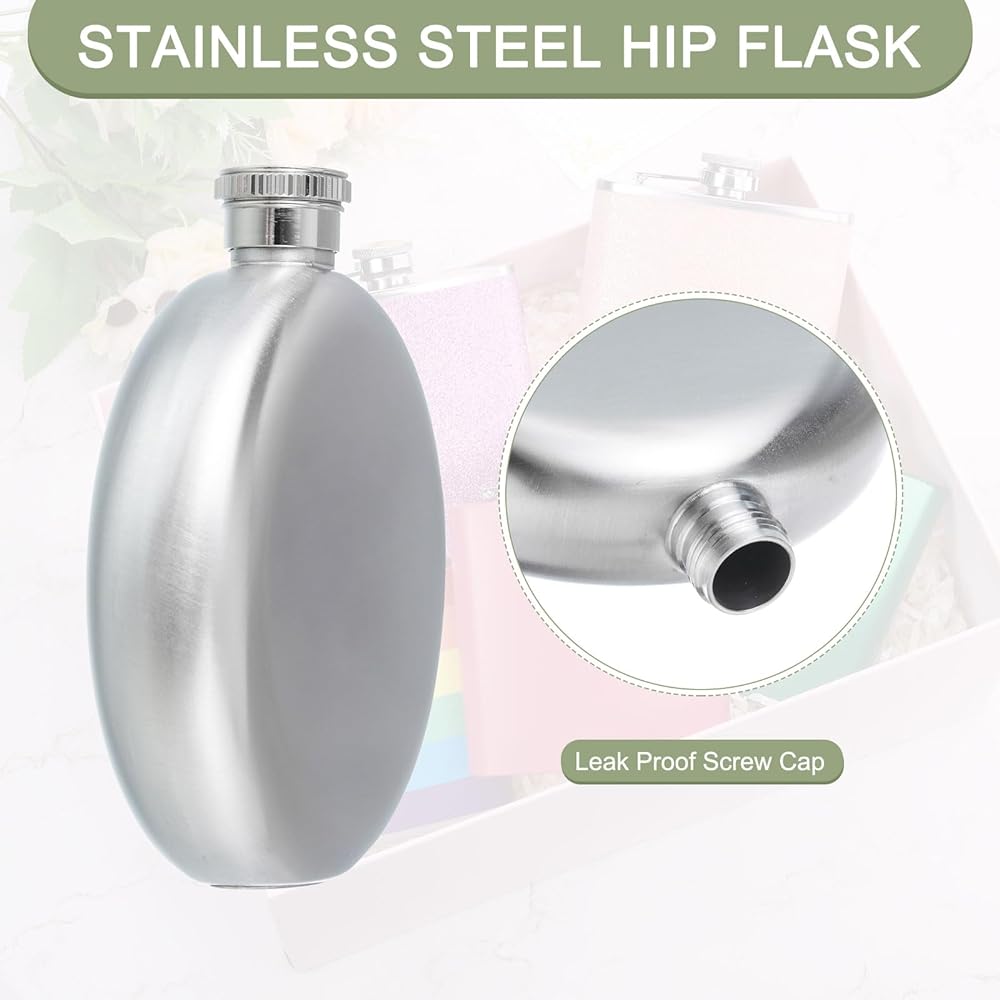 uxcell Hip Flask for Liquor 5oz Stainless Steel Leak Proof Drinking Flask with Funnel for Camping Hiking Outdoor Activities