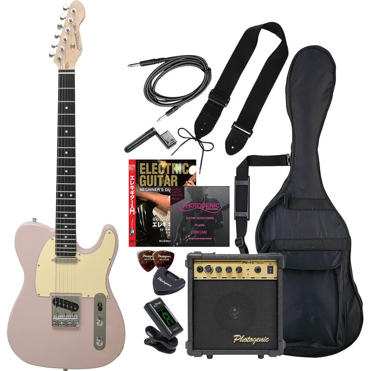 PhotoGenic Electric Guitar Beginner Entry Set TL Type TL-180/LPB Lake Placid Blue [Soft case/shield/amplifier/tuner/strap/pick/pick case/strings/winder/instructional DVD/adjustment wrench included]
