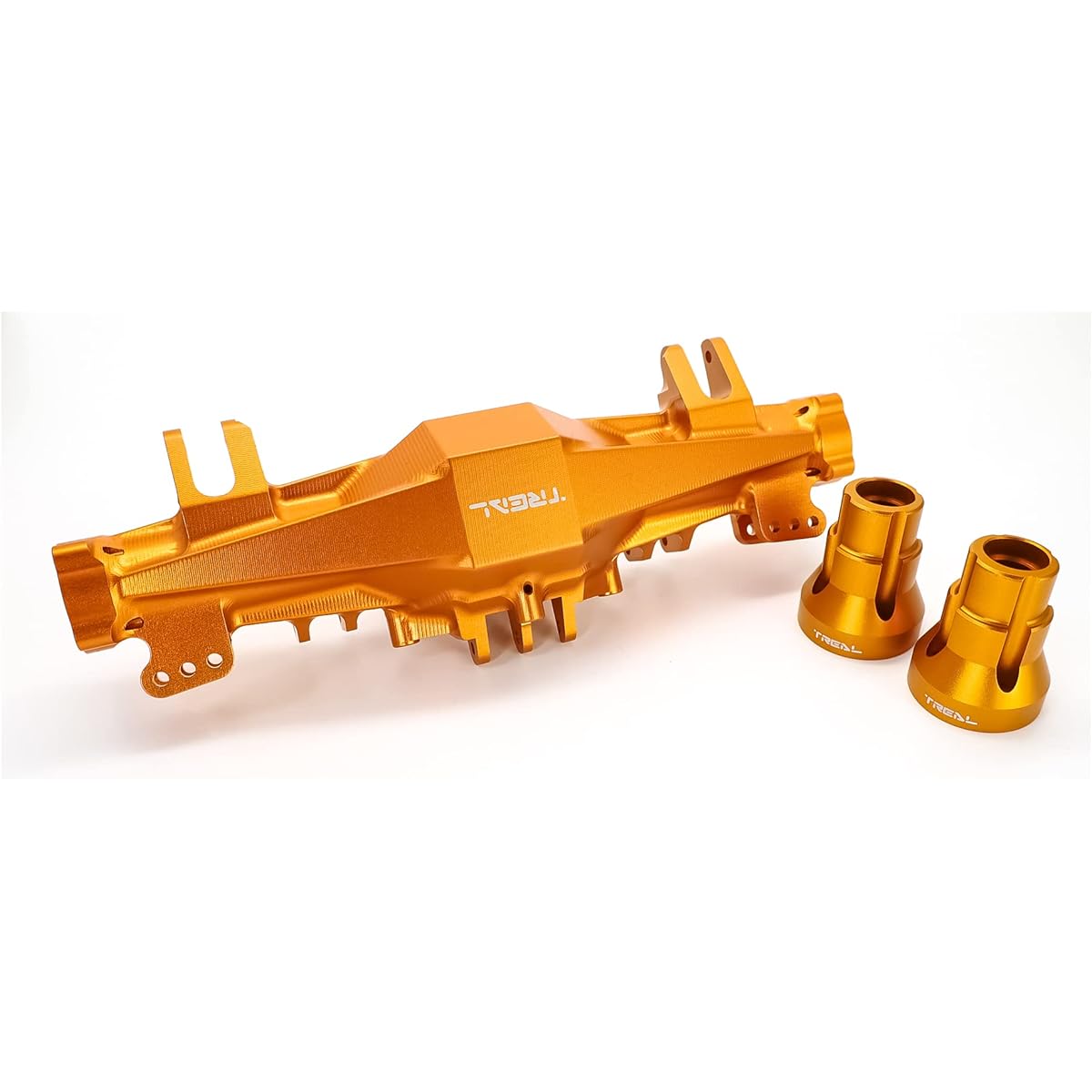 Treal Aluminum 7075 CNC Billet Rear Axle Housing for Losi LMT (Orange)