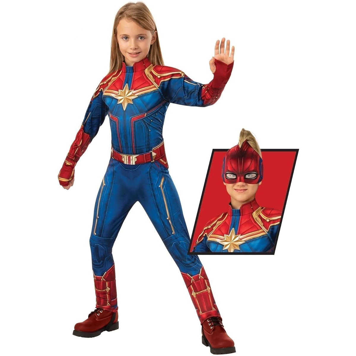 Girls Captain Marvel Hero Suit Deluxe Superhero Costume