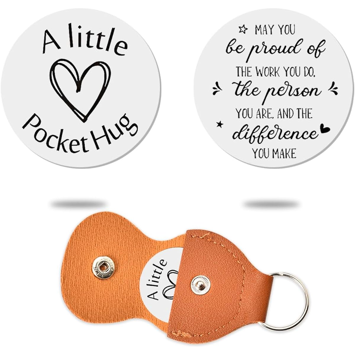 ShiQiao Spl Pocket Hug Coin Token Christmas Birthday Gift Long Distance Relationship Keepsake Gift Keychain for Women Men